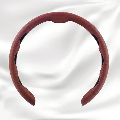 Nexi Customized Car Logo Breathable Ultra-thin 5D Leather & Carbon Car Steering Wheel Cover Universal Fit